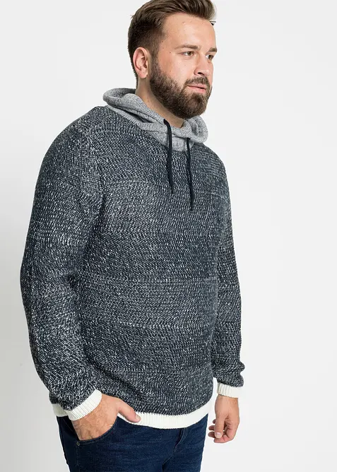 Pullover mit Schalkragen und Kontrastdetails, bonprix
