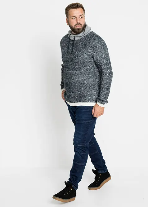 Pullover mit Schalkragen und Kontrastdetails, bonprix