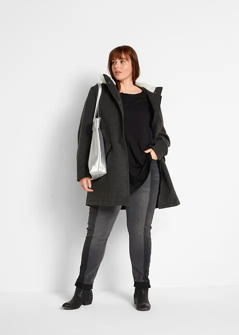 T-shirt manches longues en coton et viscose, bonprix