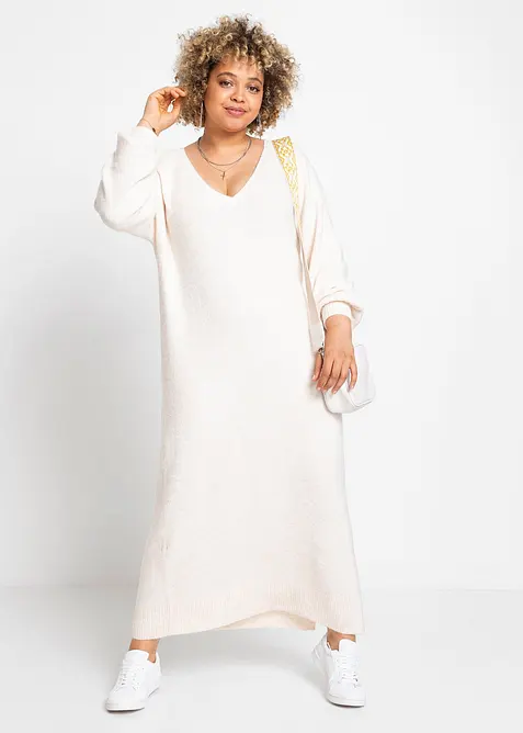 Robe midi oversize en maille, bonprix