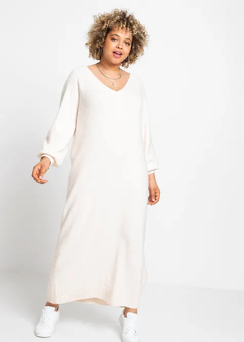 Robe midi oversize en maille, bonprix