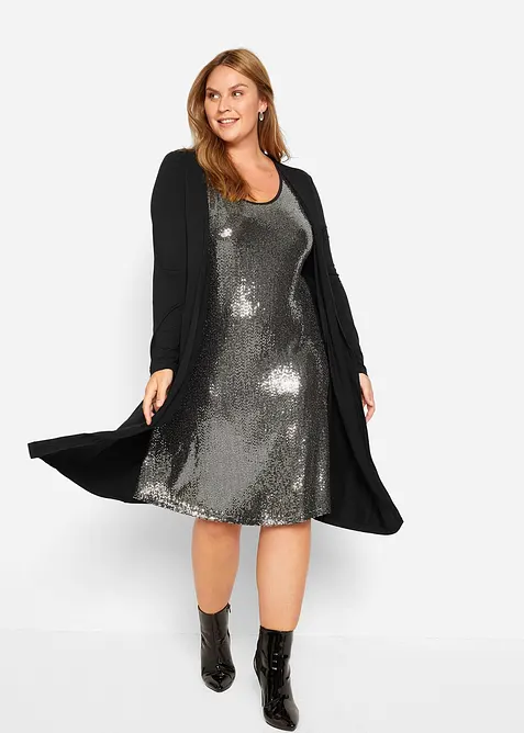 Robe en jersey viscose, avec gilet superposé, bonprix