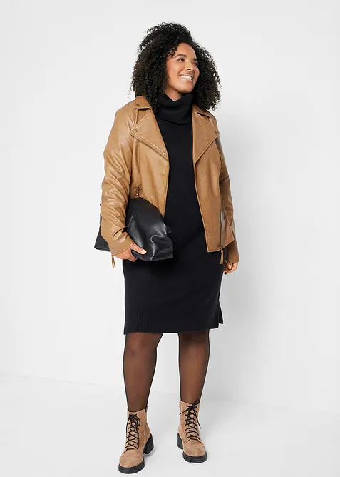 Robe pull oversize à col boule, bonprix