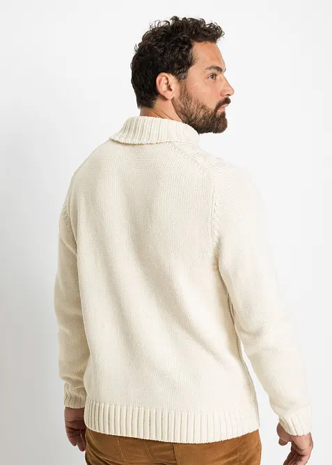 Pull col roulé en maille torsadée, bonprix