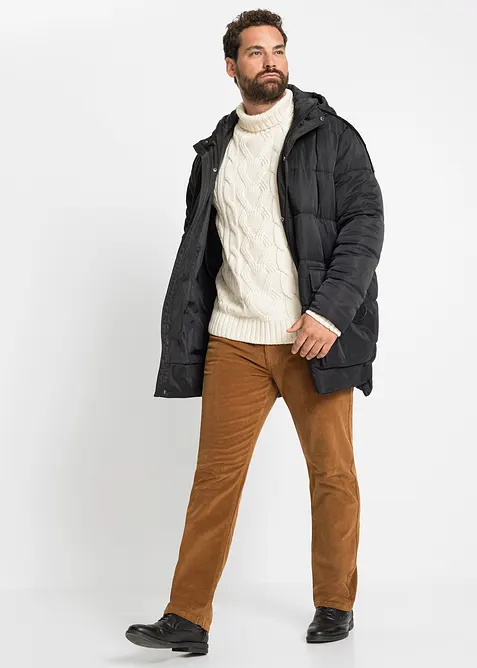 Pull col roulé en maille torsadée, bonprix