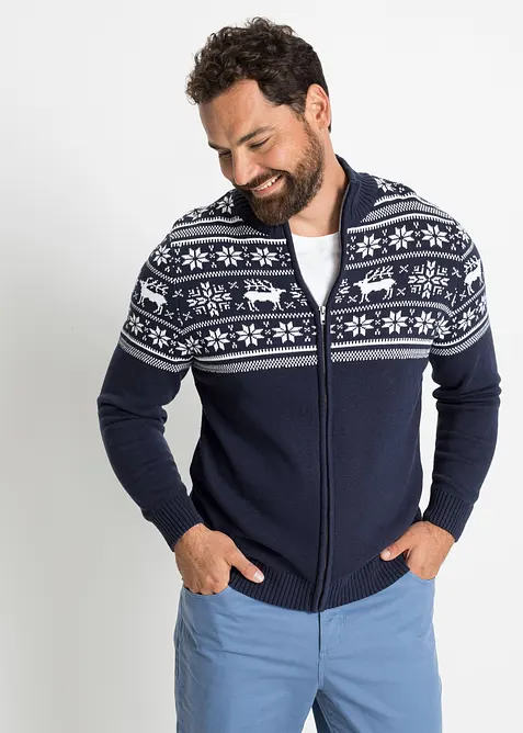 Gilet norvégien en maille douce 100% coton, bonprix
