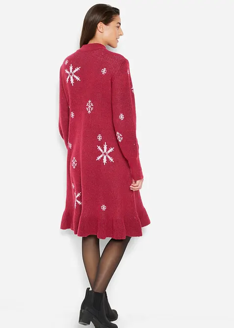 Strickkleid mit Schneeflocken-Print, bonprix