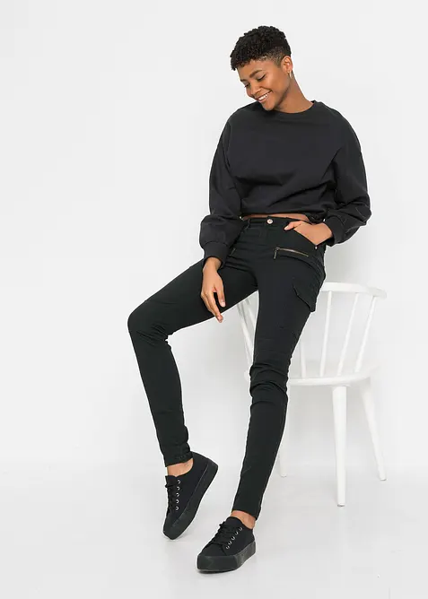 Cargohose aus elastischem Baumwoll-Mix, bonprix