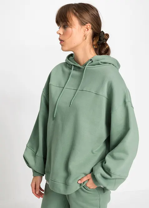 Sweat à capuche oversize en coton mélangé doux, bonprix