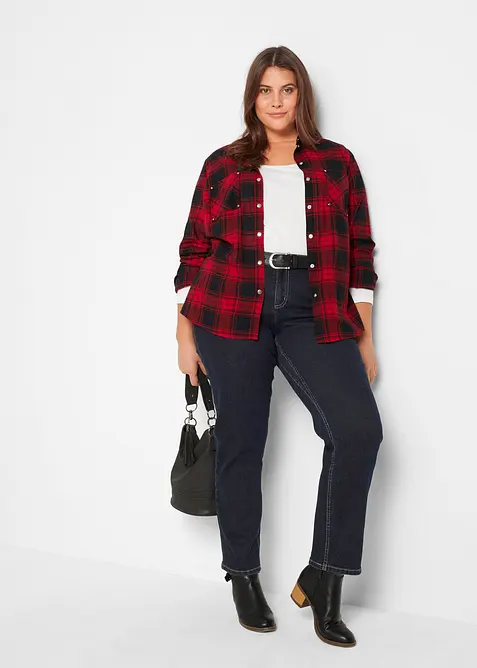 Chemisier &agrave; carreaux 100% coton, bonprix