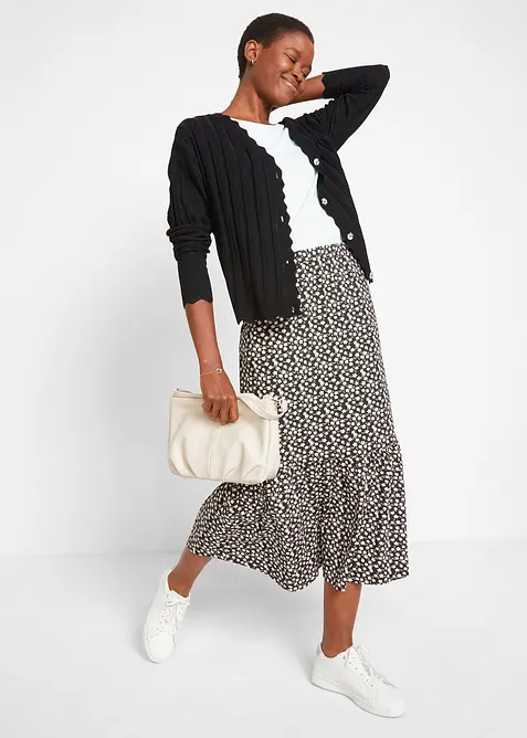 Gilet court en maille ajour&eacute;e, bonprix