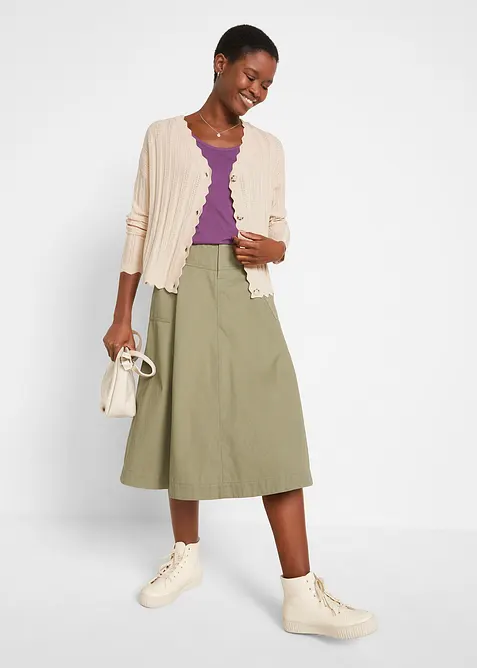 Kurze Ajour-Strickjacke, bonprix