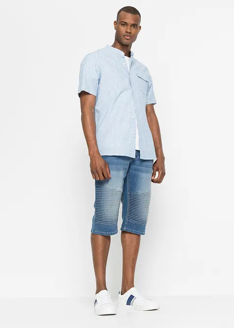 Chemise manches courtes a&eacute;rienne en lin m&eacute;lang&eacute;, bonprix