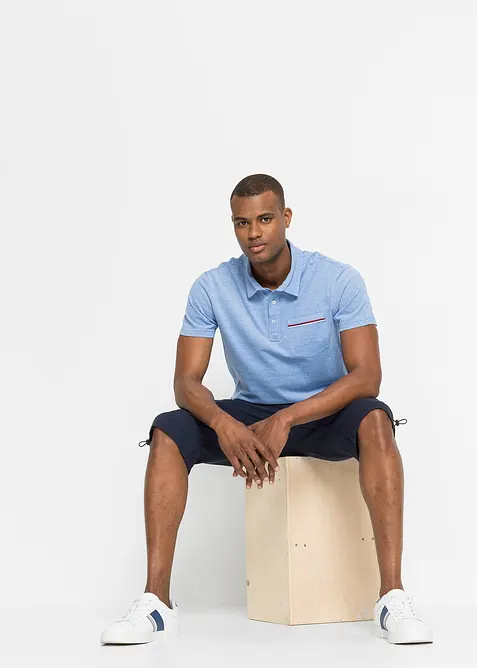 Lot de 2 polos en maille piquée, 100% coton, bonprix