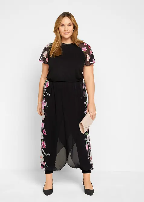 Shirt mit Chiffon&auml;rmeln, bonprix