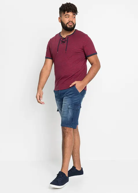 T-shirt en coton avec laçage, bonprix