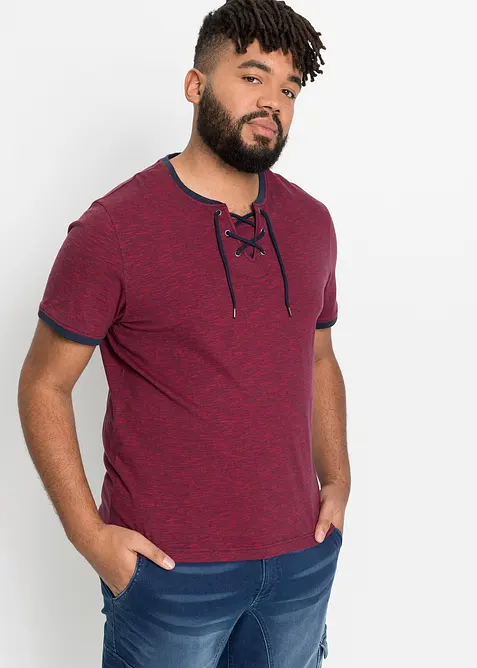 T-shirt en coton avec laçage, bonprix