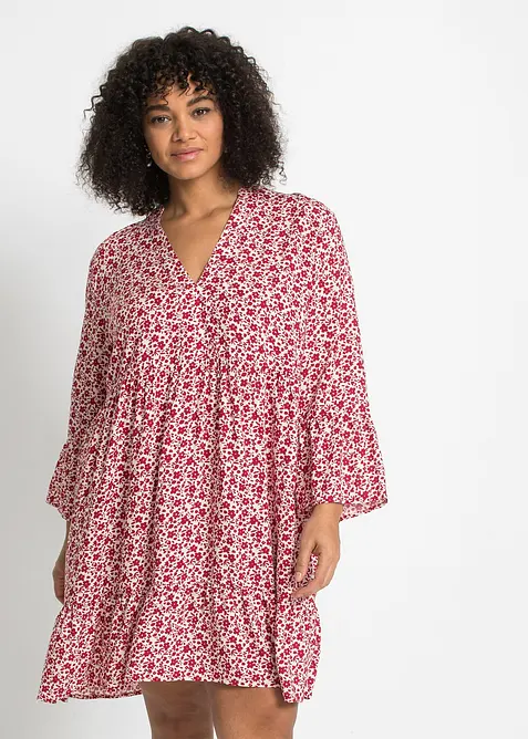 Robe courte &agrave; volants en viscose, bonprix