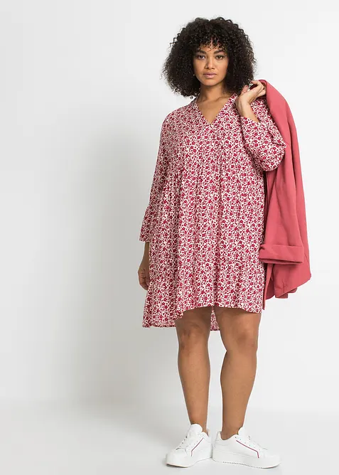 Robe courte &agrave; volants en viscose, bonprix