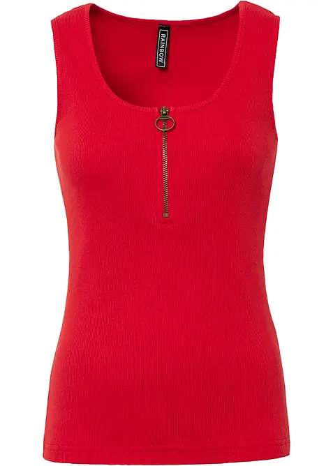 Top côtelé à encolure zippée, bonprix