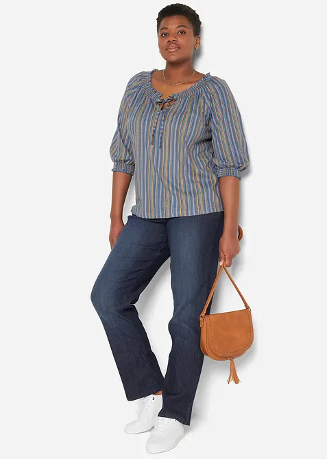 Shirt-Tunika 3/4-Arm, gestreift, bonprix