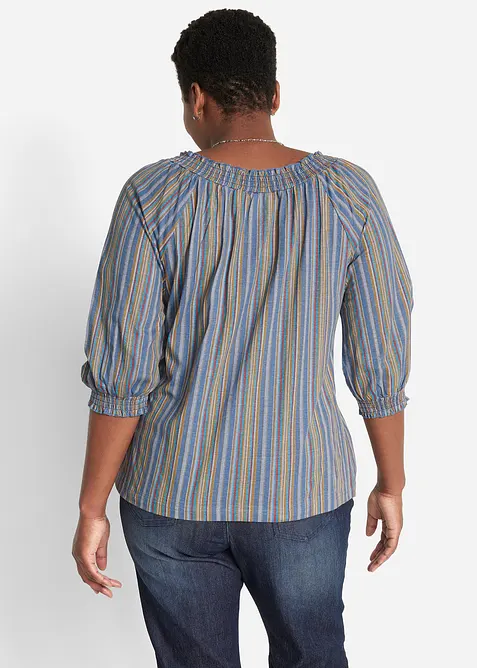 Shirt-Tunika 3/4-Arm, gestreift, bonprix