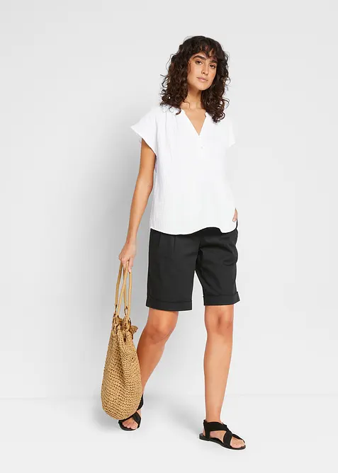 Musselin-Blusentop aus reiner Baumwolle, bonprix