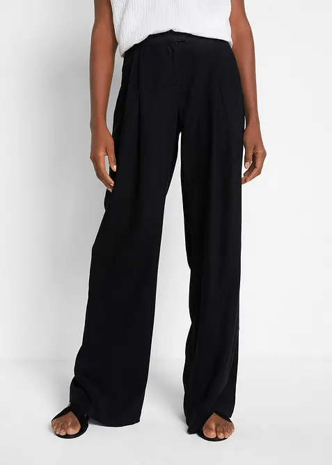 Pantalon palazzo en lin m&eacute;lang&eacute;, coupe tr&egrave;s large, bonprix