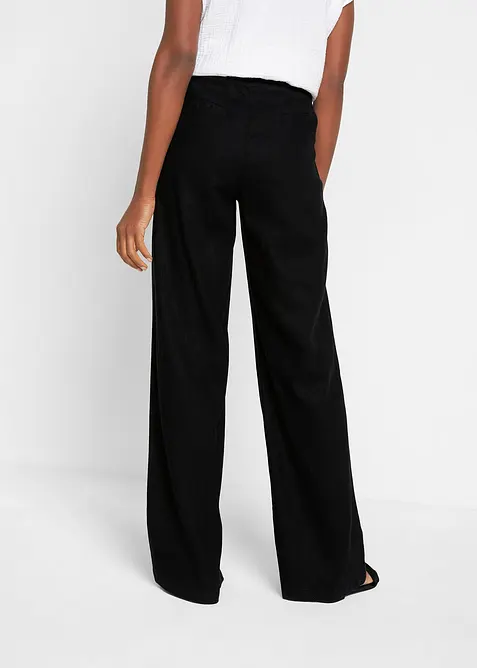Pantalon palazzo en lin m&eacute;lang&eacute;, coupe tr&egrave;s large, bonprix