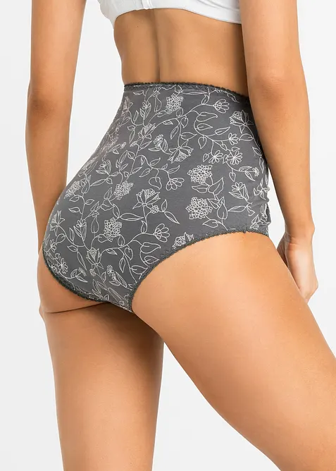 Lot de 4 slips taille haute en coton extensible confortable, bonprix