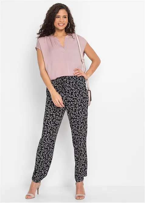 Pantalon 100% viscose, taille élastiquée, bonprix