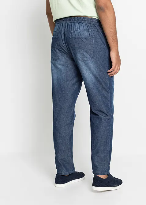 Lot de 2 jeans classiques &agrave; taille &eacute;lastiqu&eacute;e en denim estival, bonprix
