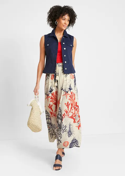 Maxirock aus flie&szlig;ender Viskose, bonprix