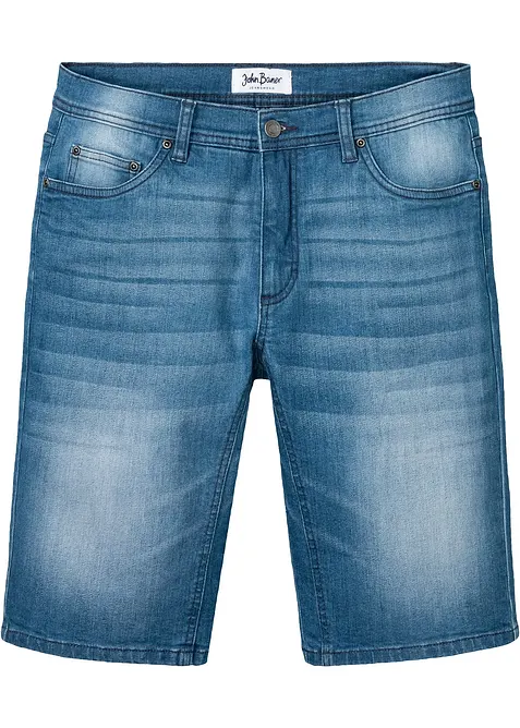 Bermuda en jean extensible avec entrejambe renforc&eacute;, regular, bonprix