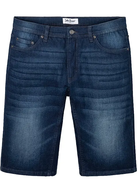 Stretch-Jeans-Bermuda mit verst&auml;rktem Schritt, Regular Fit, bonprix