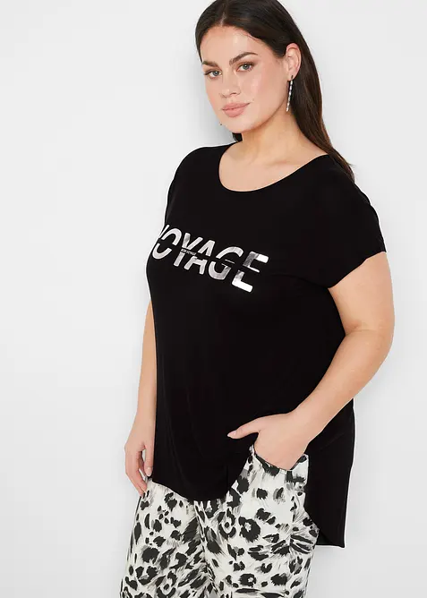 T-shirt long en viscose extensible, bonprix