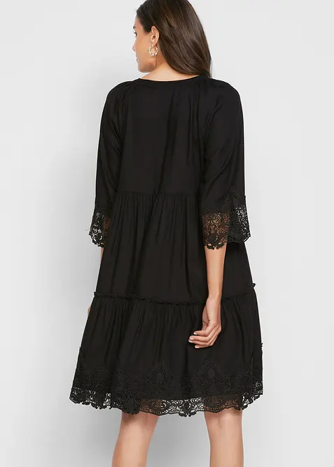 Hemdblusenkleid mit Spitze, bonprix