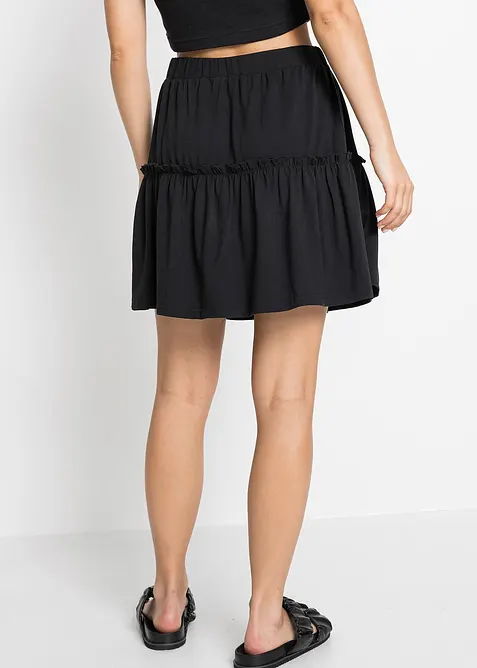 Jersey-Rock mit Volant aus Viskose-Mix, bonprix