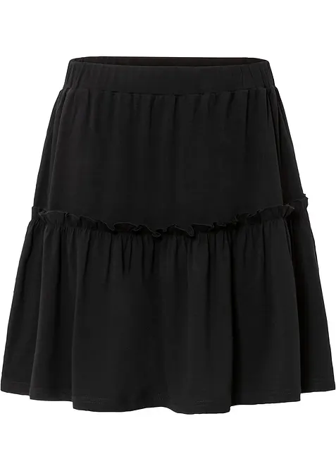 Jersey-Rock mit Volant aus Viskose-Mix, bonprix