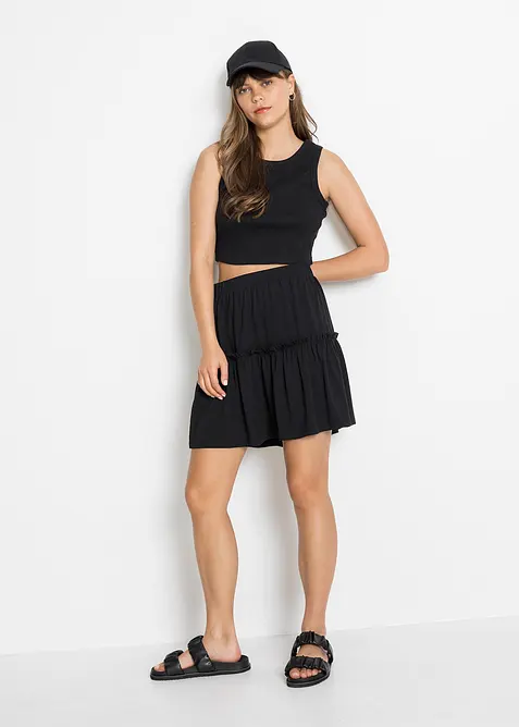 Jersey-Rock mit Volant aus Viskose-Mix, bonprix