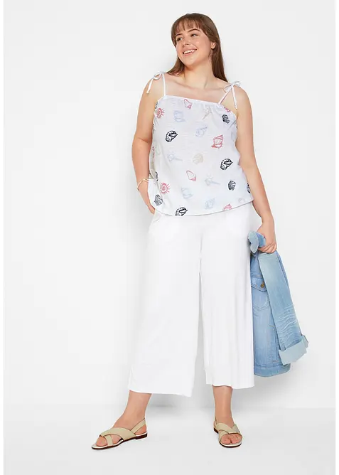 Pantalon fluide en jersey viscose, longueur 7/8, bonprix
