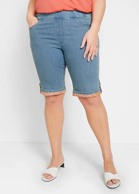 Jeans-Bermuda mit farbigem Aufschlag, bonprix