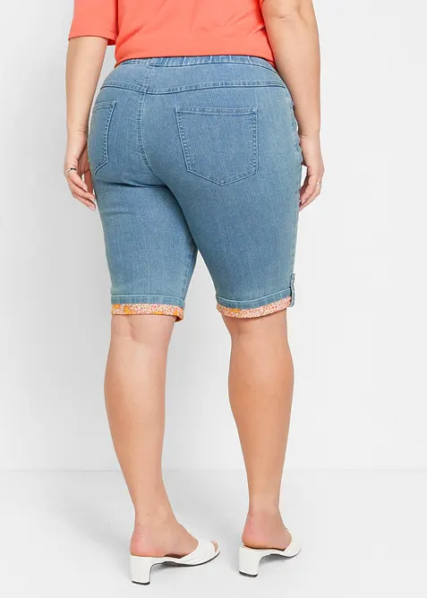 Jeans-Bermuda mit farbigem Aufschlag, bonprix