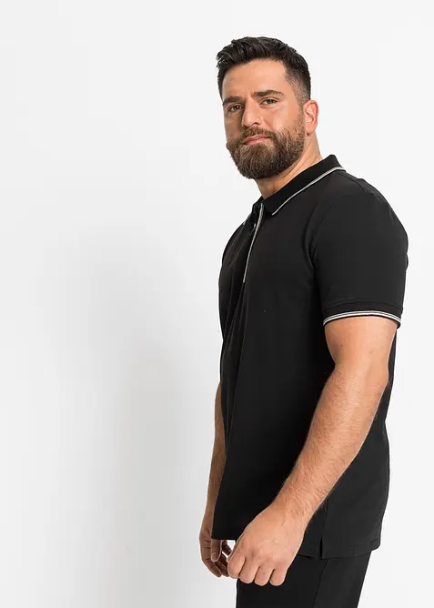 Piqu&eacute;-Poloshirt mit Rei&szlig;verschluss aus reiner Baumwolle, bonprix