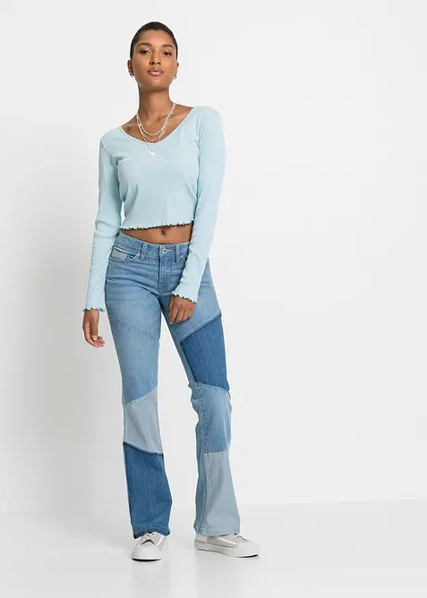 Jean flare taille mi-haute, bonprix