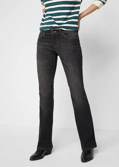 Bootcut Jeans Mid Waist, Komfort-Stretch, bonprix