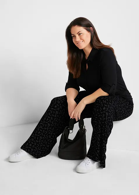 Jersey-Shirtbluse, lang, bonprix