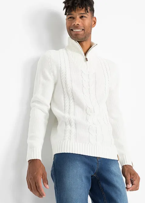 Grobstrick Troyer Pullover mit Zopfmuster, bonprix