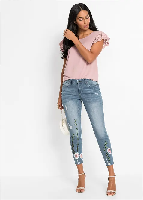 Jean skinny extensible à taille mi-haute, bonprix