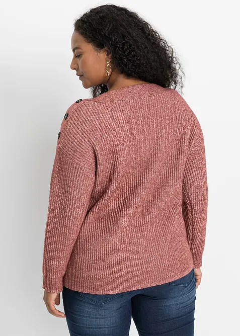 Pull oversize &agrave; boutons, bonprix